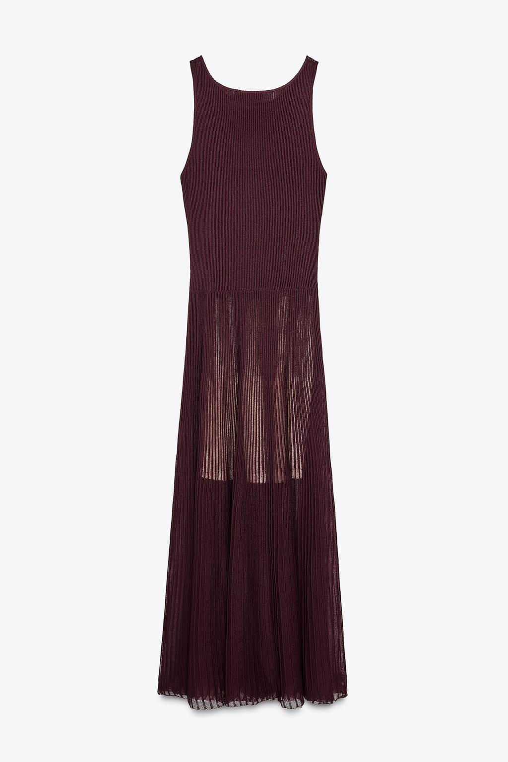 RIB KNIT LONG DRESS - Zara фото 9