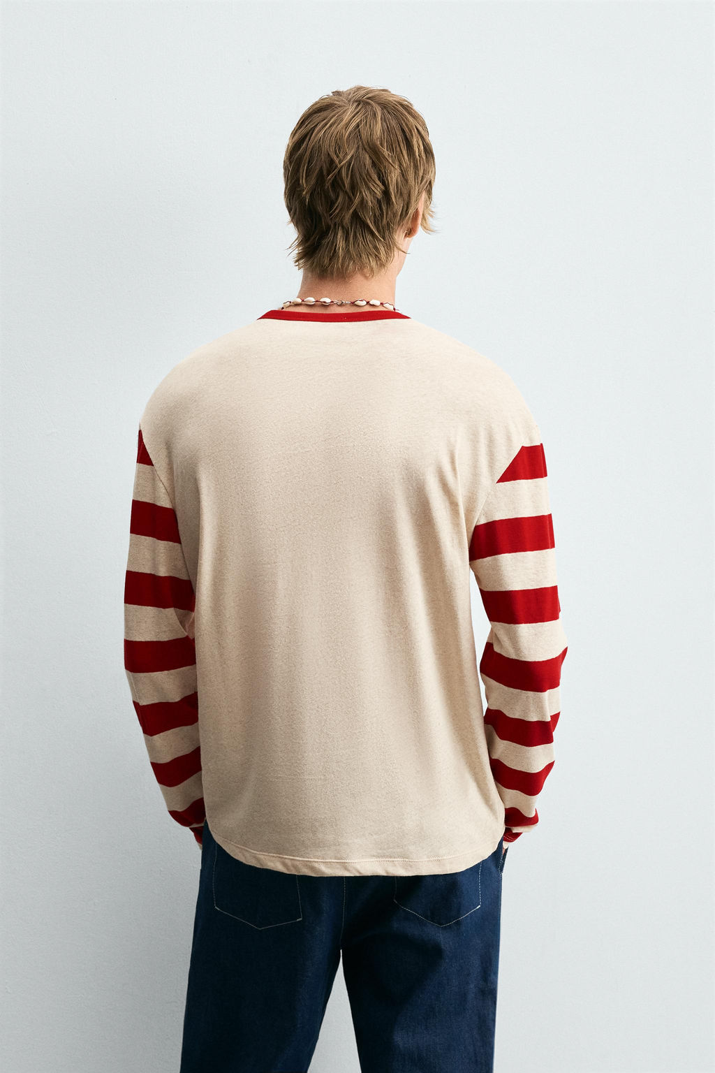 STRIPED CONTRAST T-SHIRT - Zara фото 3