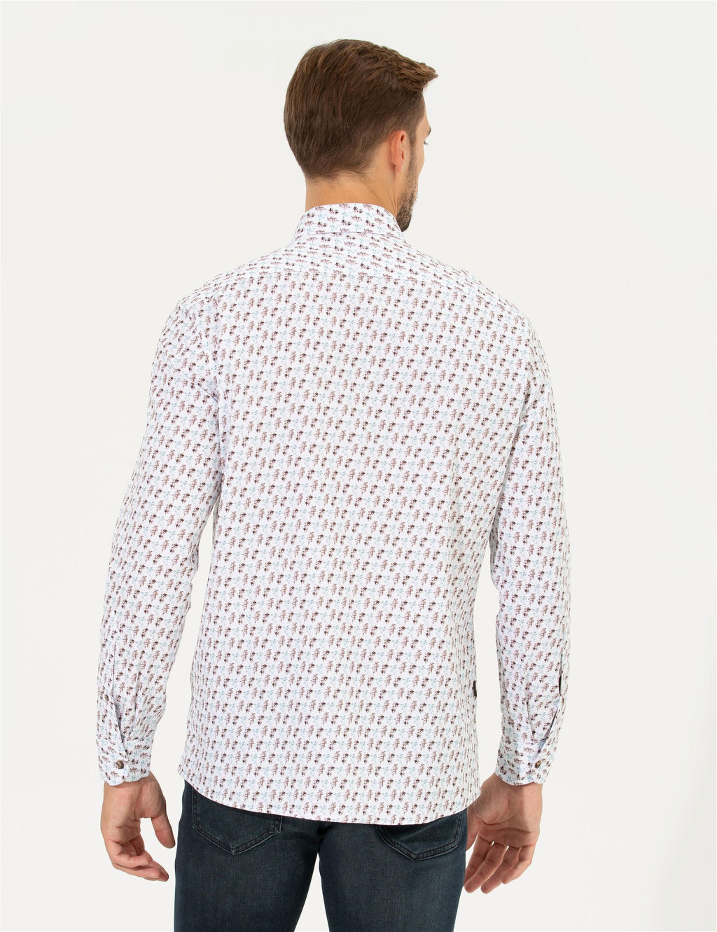 Beyaz Regular Fit Uzun Kollu G_mlek - Pierre cardin фото 5