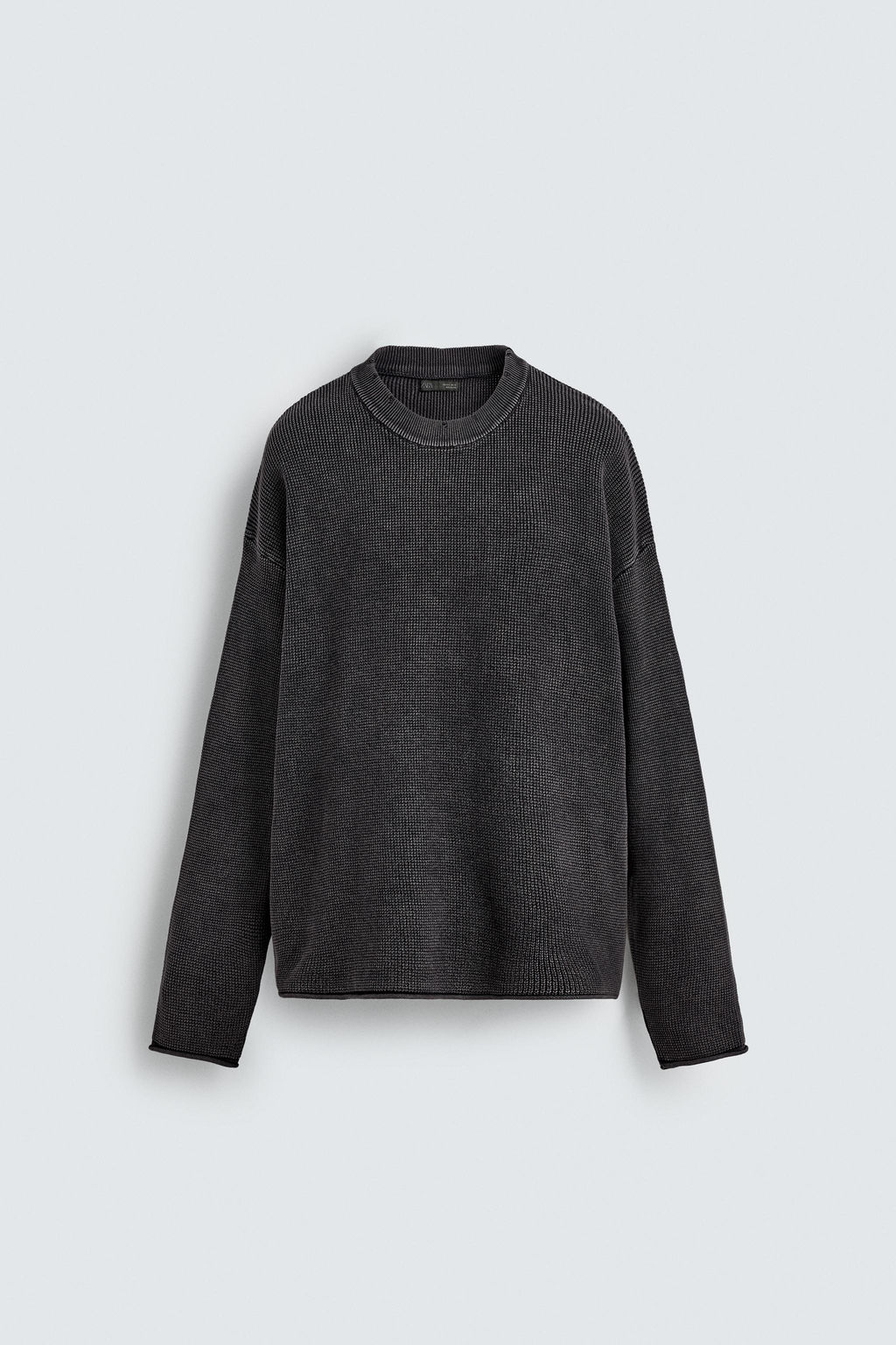 WAFFLE-KNIT TEXTURED SWEATER