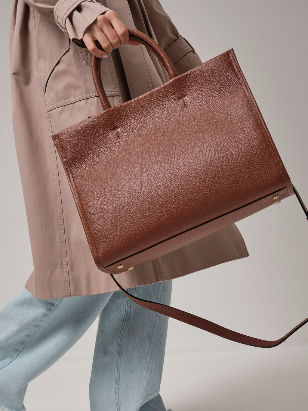 Сумка кожаная шоппер Deboro 30638 коппер