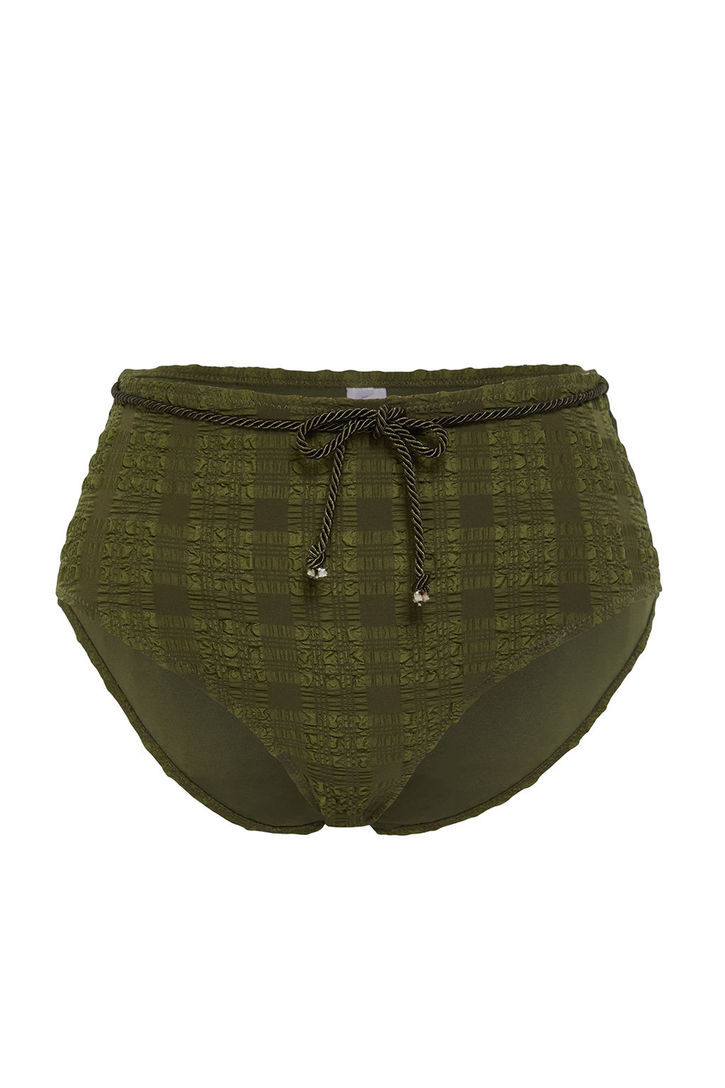 Haki Dokulu Kapl? Aksesuarl? Yuksek Bel Regular Bikini Alt? TBESS21BA0167