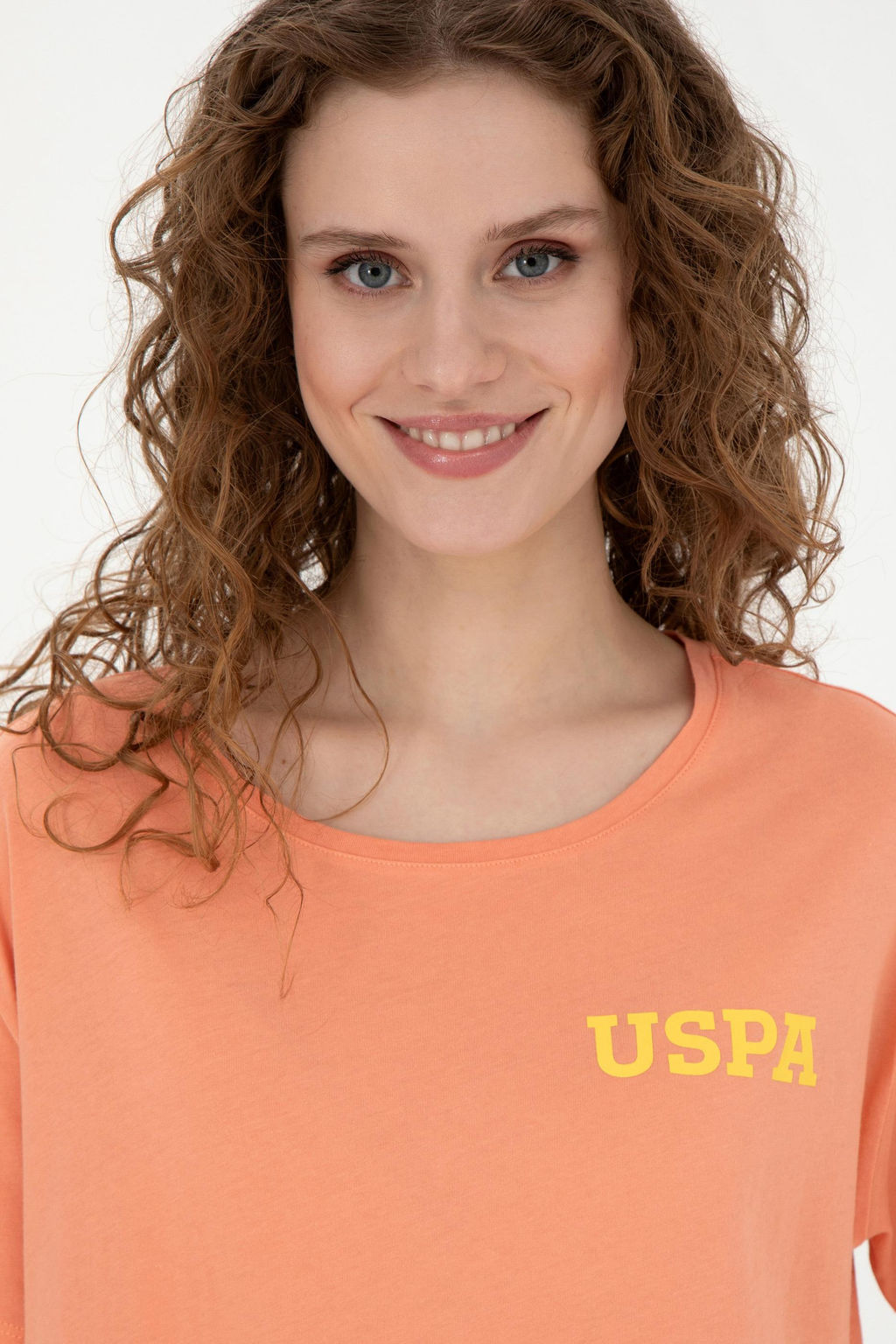 Футболка U.S. Polo Assn женская лососевая хлопок  фото 10
