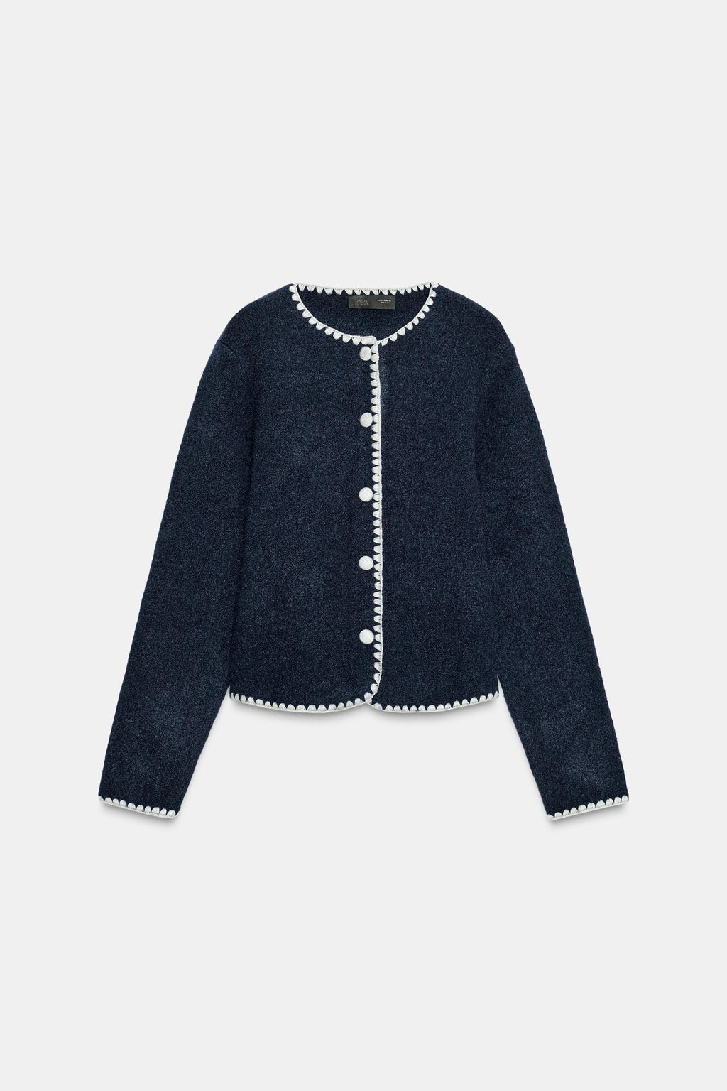 CONTRAST EMBROIDERED CARDIGAN - Zara фото 6