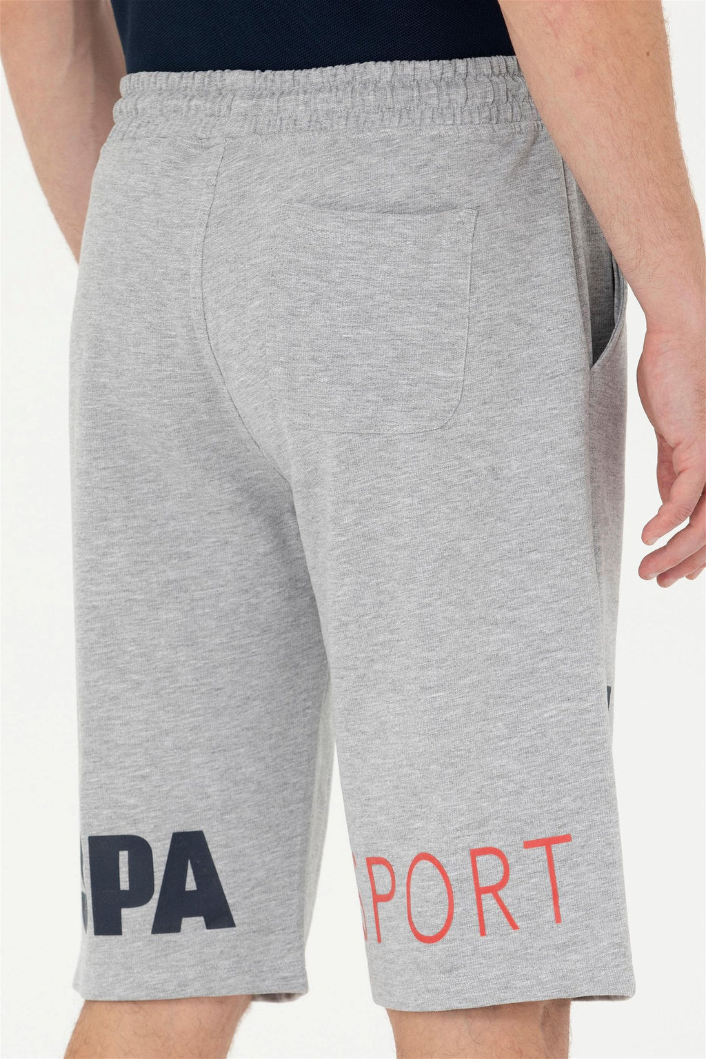 Мужские серые меланжевые вязаные шорты - U.s. polo assn фото 7