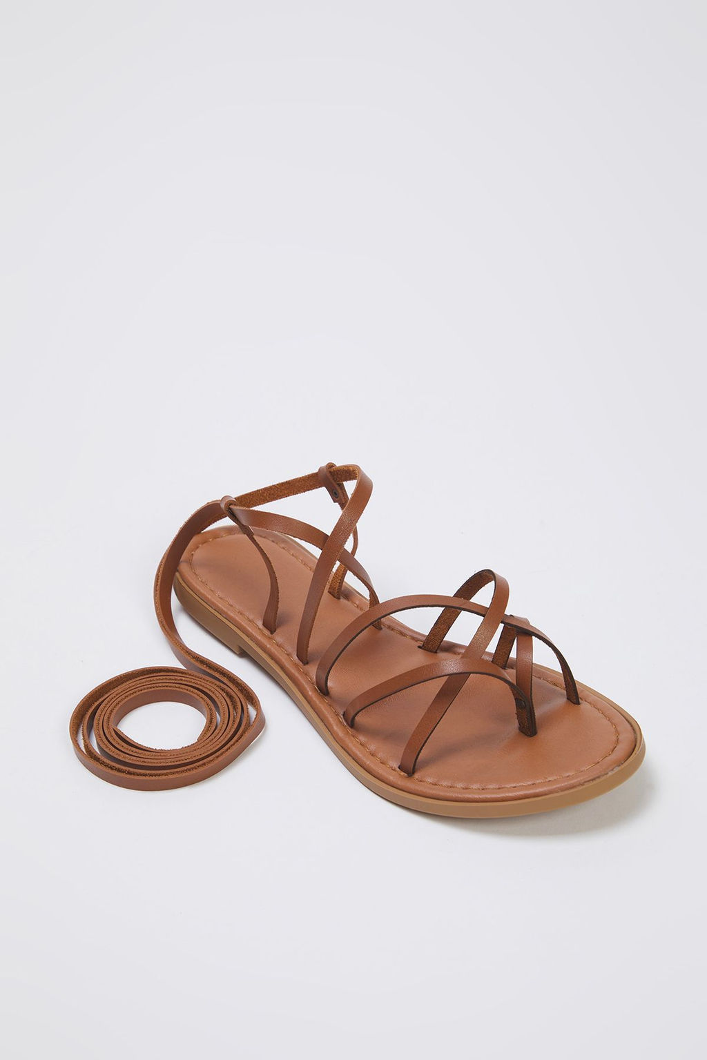 Trendyol Shoes Taba Bilekten Baglamal? Parmak Aras? Kad?n Sandalet TAKSS25SD00021 - Trendyolmilla фото 7