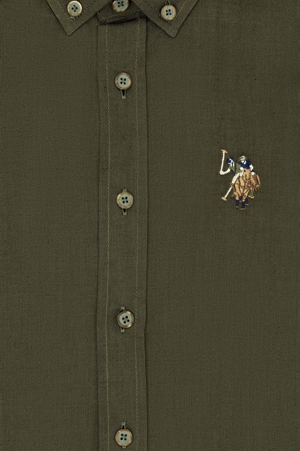 U. S. Polo Assn Базовая рубашка цвета хаки с длинным рукавом для мальчика - U.s. polo assn фото 6