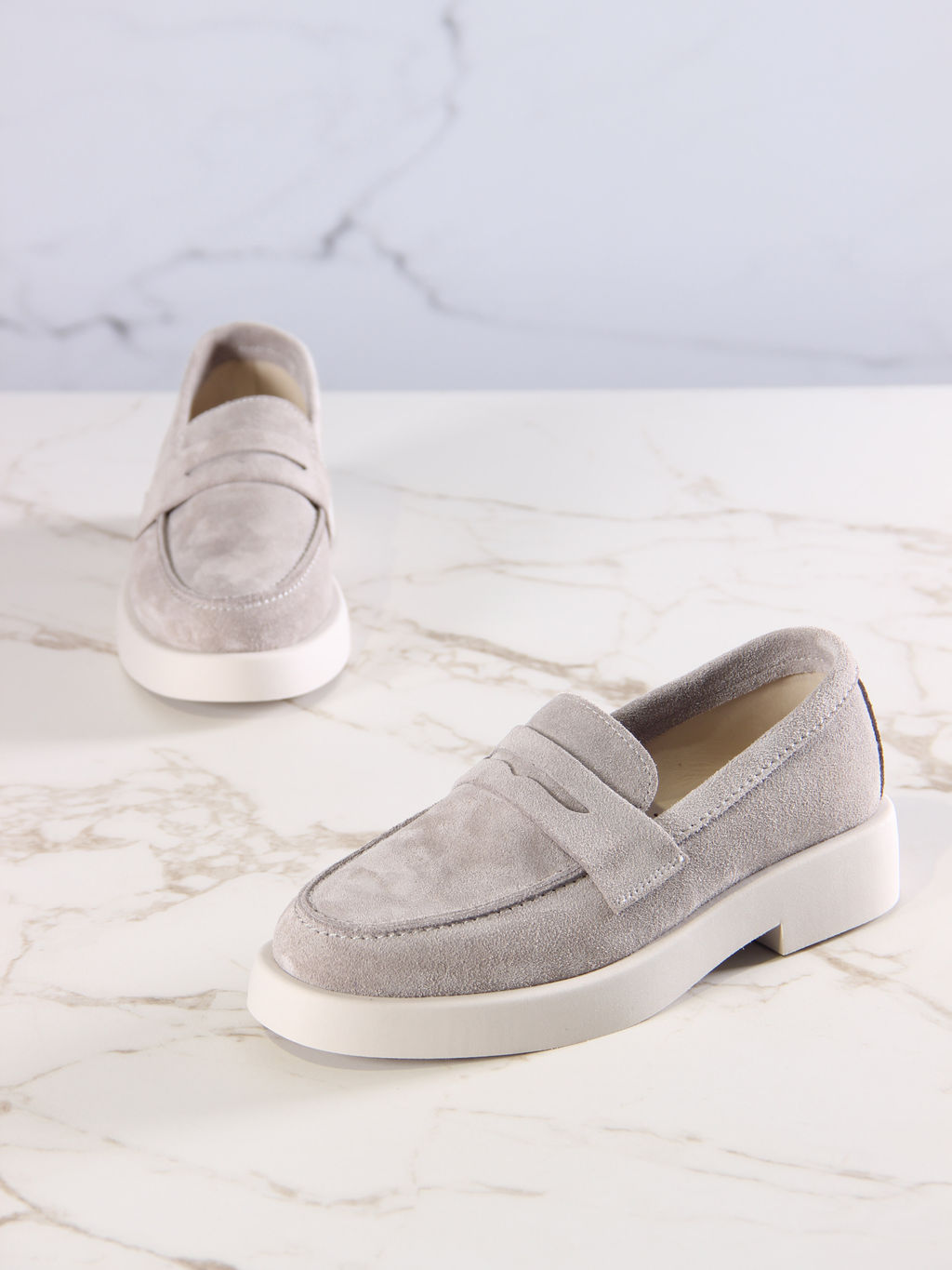 Лоферы туфли 176.1593be.Каменный замша