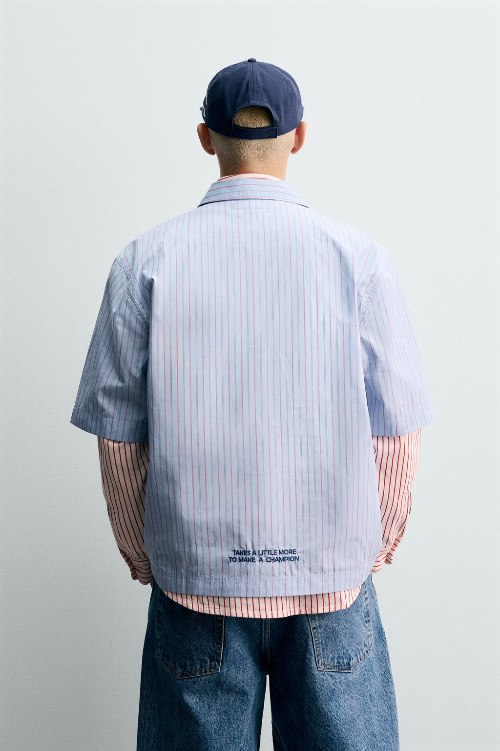 STRIPED SHIRT WITH PATCHES CHAMPION ® X ZARA  фото 3