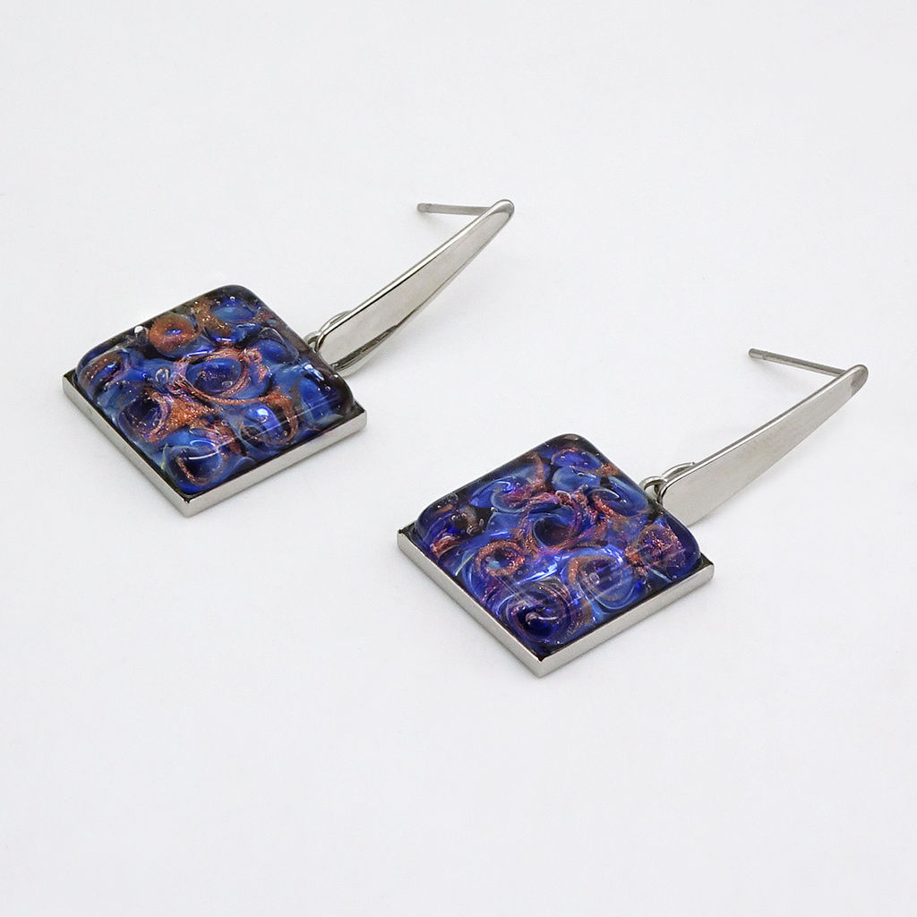 Серьги из муранского стекла BLUE NIGHT LS2088 - Vloes фото 3
