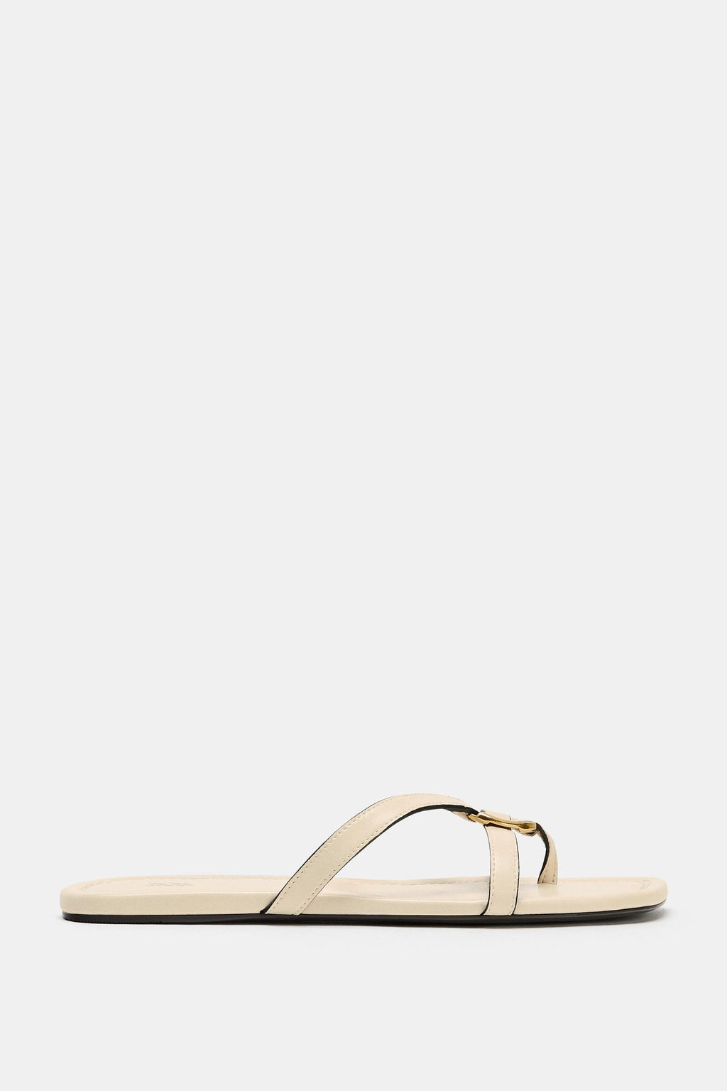 SANDALIA PLANA APLIQUE MET?LICO / Blanco - Zara фото 4