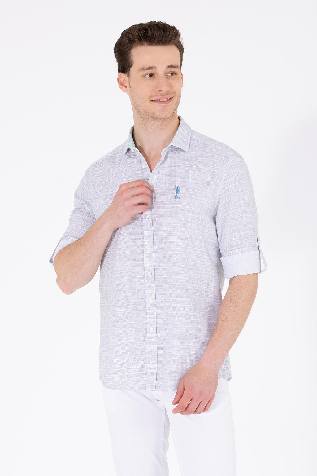 U. S. Polo Assn Мужская рубашка с длинным рукавом Stone Неожиданная скидка в корзине - U.s. polo assn фото 8