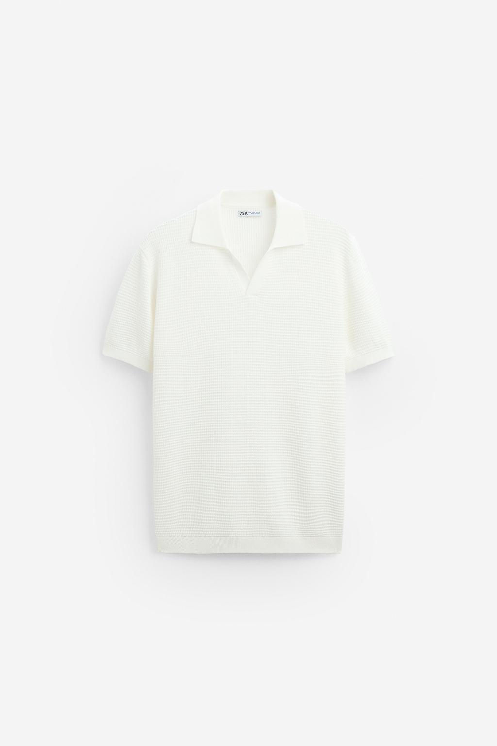 CHECK TEXTURE KNIT POLO SHIRT - Zara фото 42
