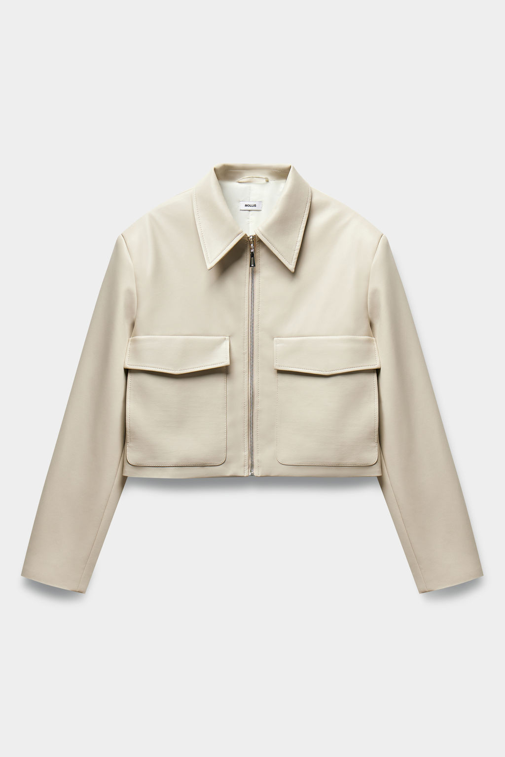 Куртка укороченная из экокожи с накладными карманами - Mollis фото 6