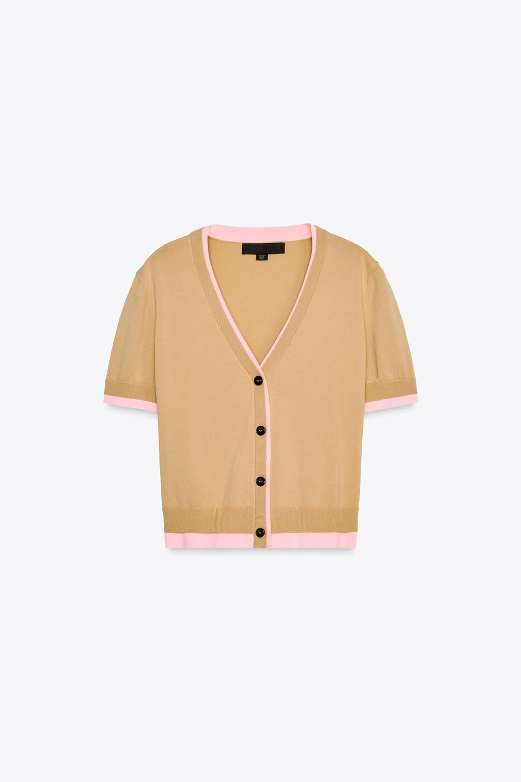 DOUBLE LAYER TRIM KNIT CARDIGAN - Zara фото 4
