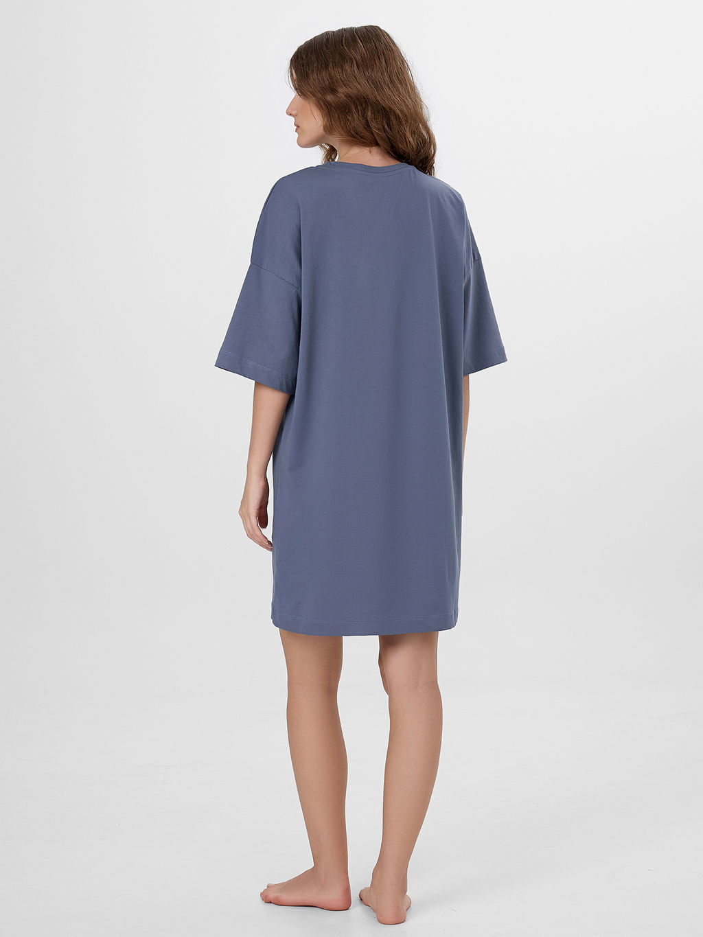 Туника домашняя женская серая с принтом и надписью Да, я милая и пушистая, но с зубками - Mark formelle фото 2