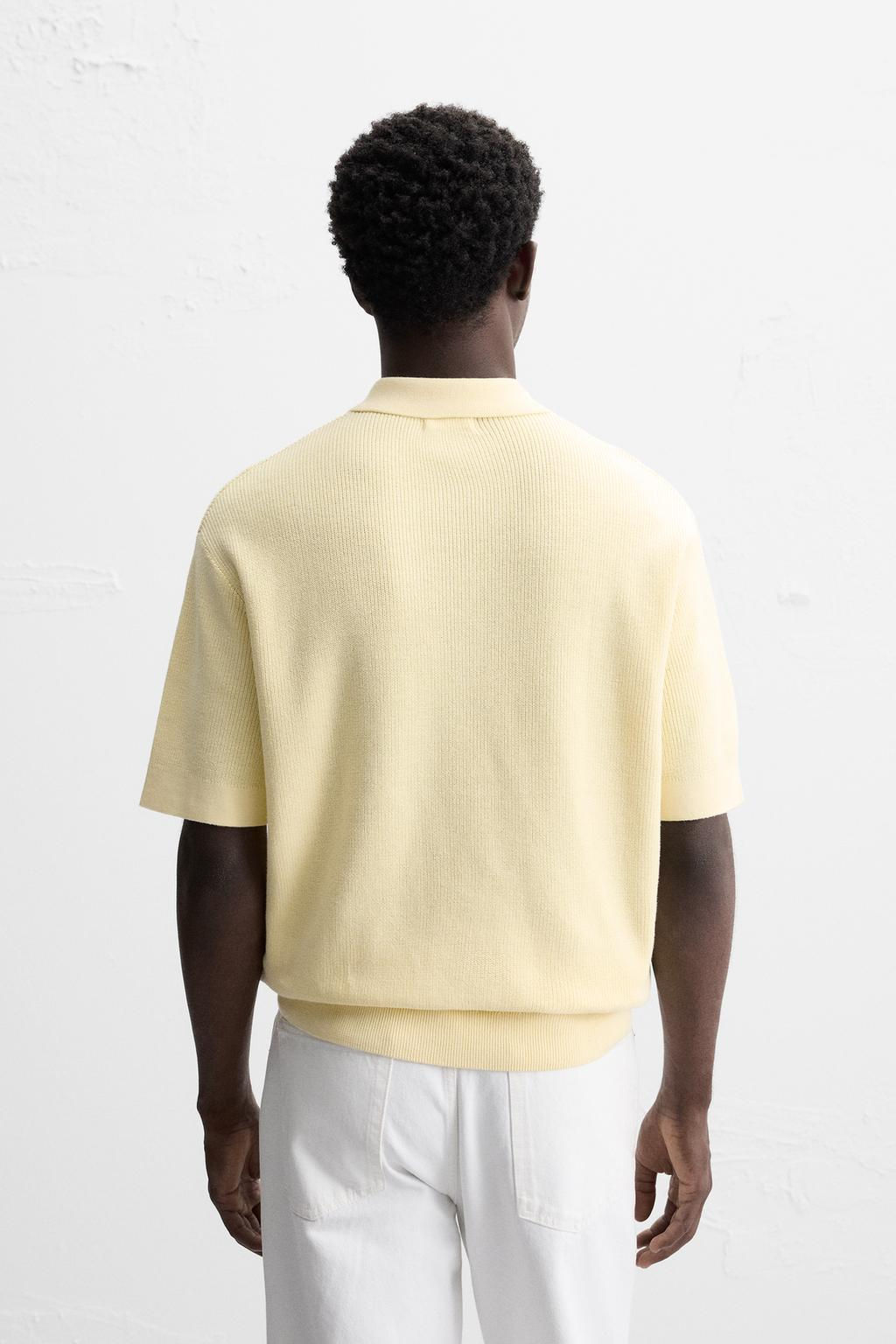 PEARL KNIT POLO SHIRT WITH ZIP - Zara фото 27