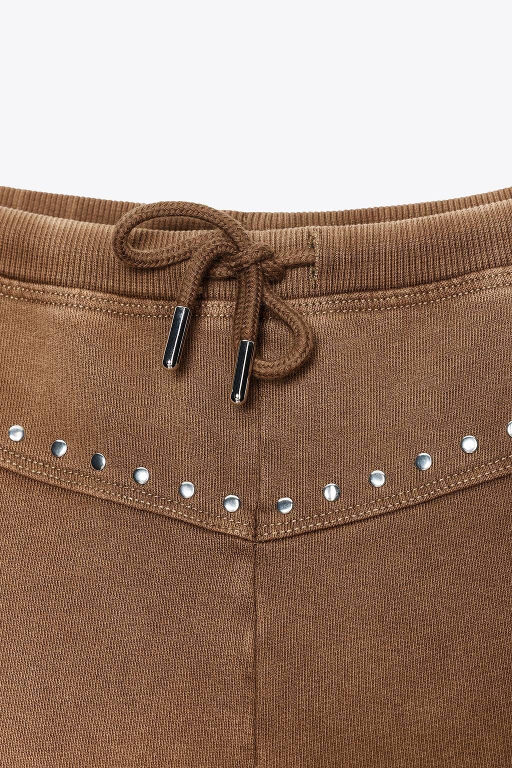 STONEWASHED SHORTS WITH STUDS - Zara фото 6