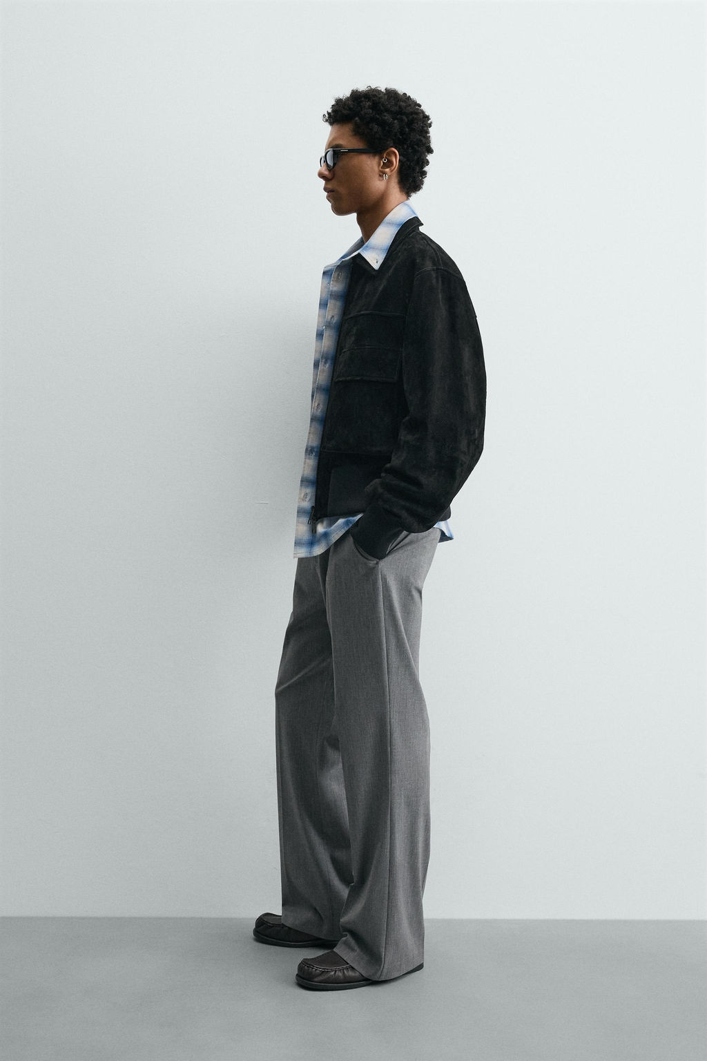 CAZADORA CROPPED FIT PIEL SERRAJE / Negro - Zara фото 4