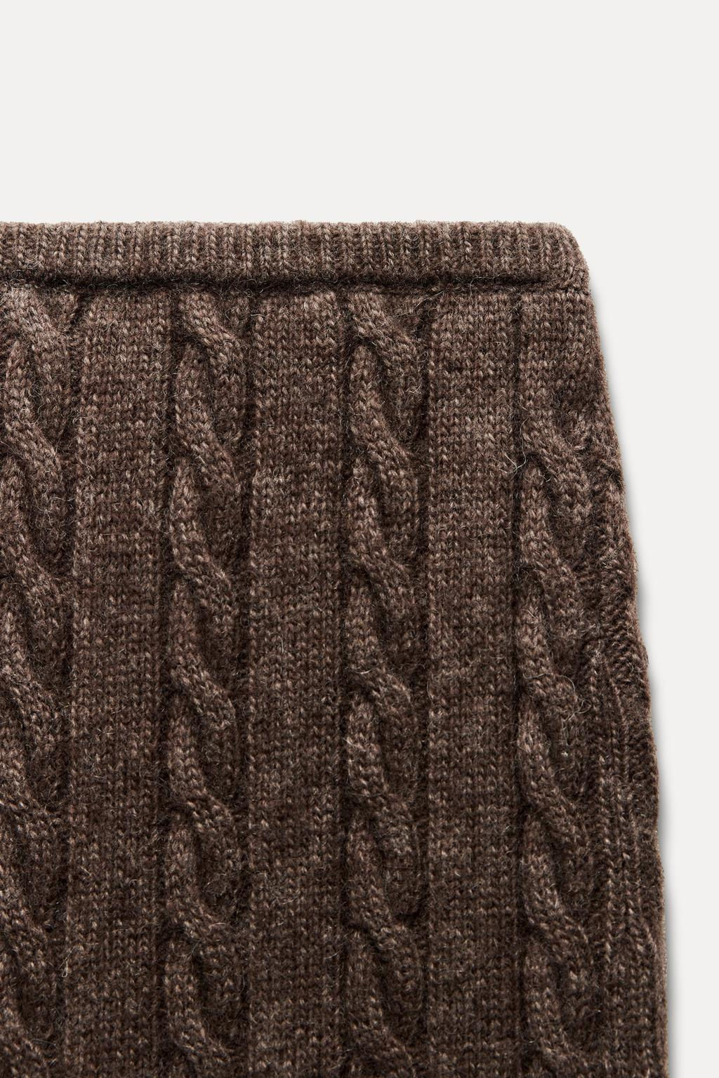 CABLE KNIT MIDI SKIRT WITH WOOL - Zara фото 8