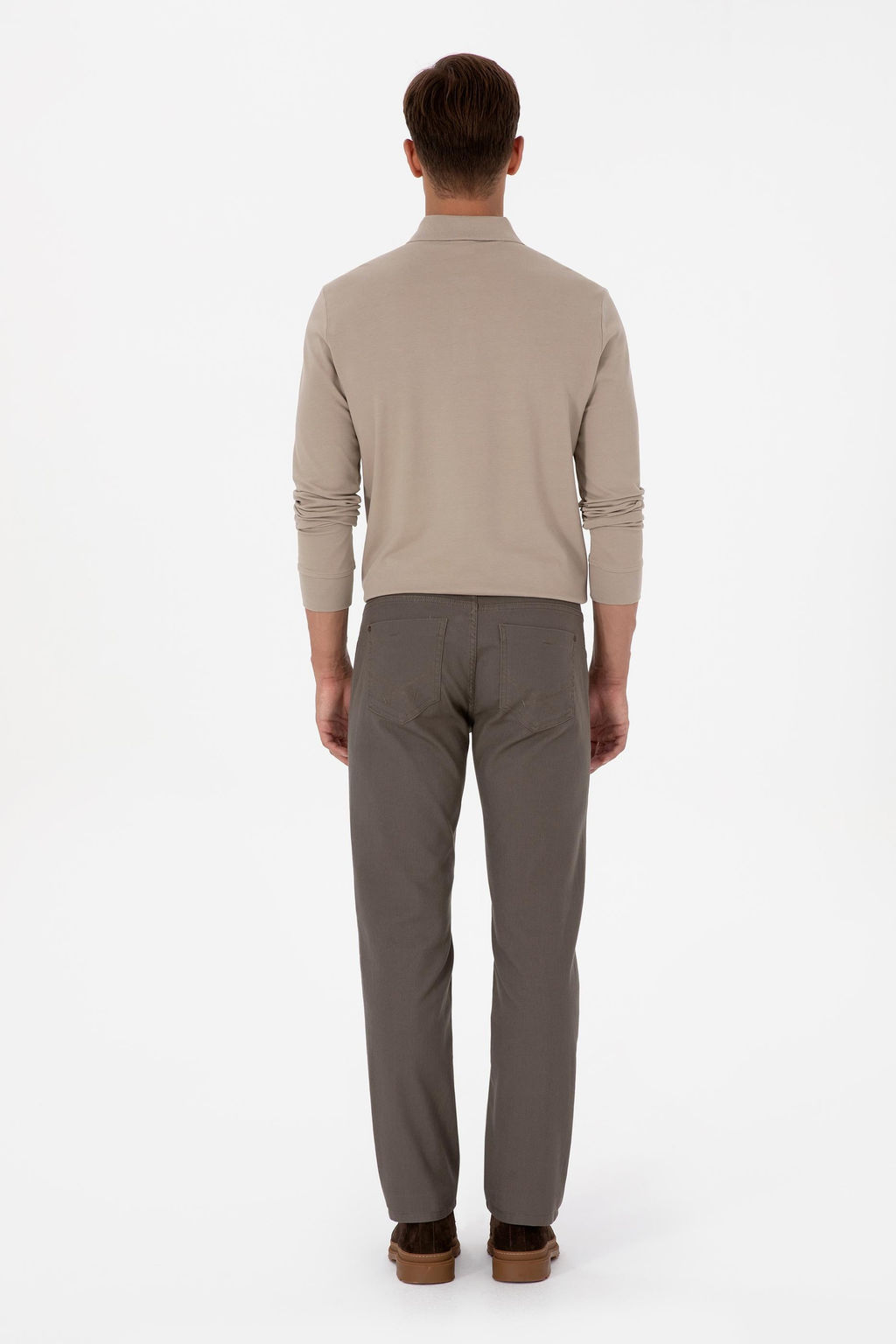 Erkek Regular Fit Vizon Kanvas / Chino Pantolon