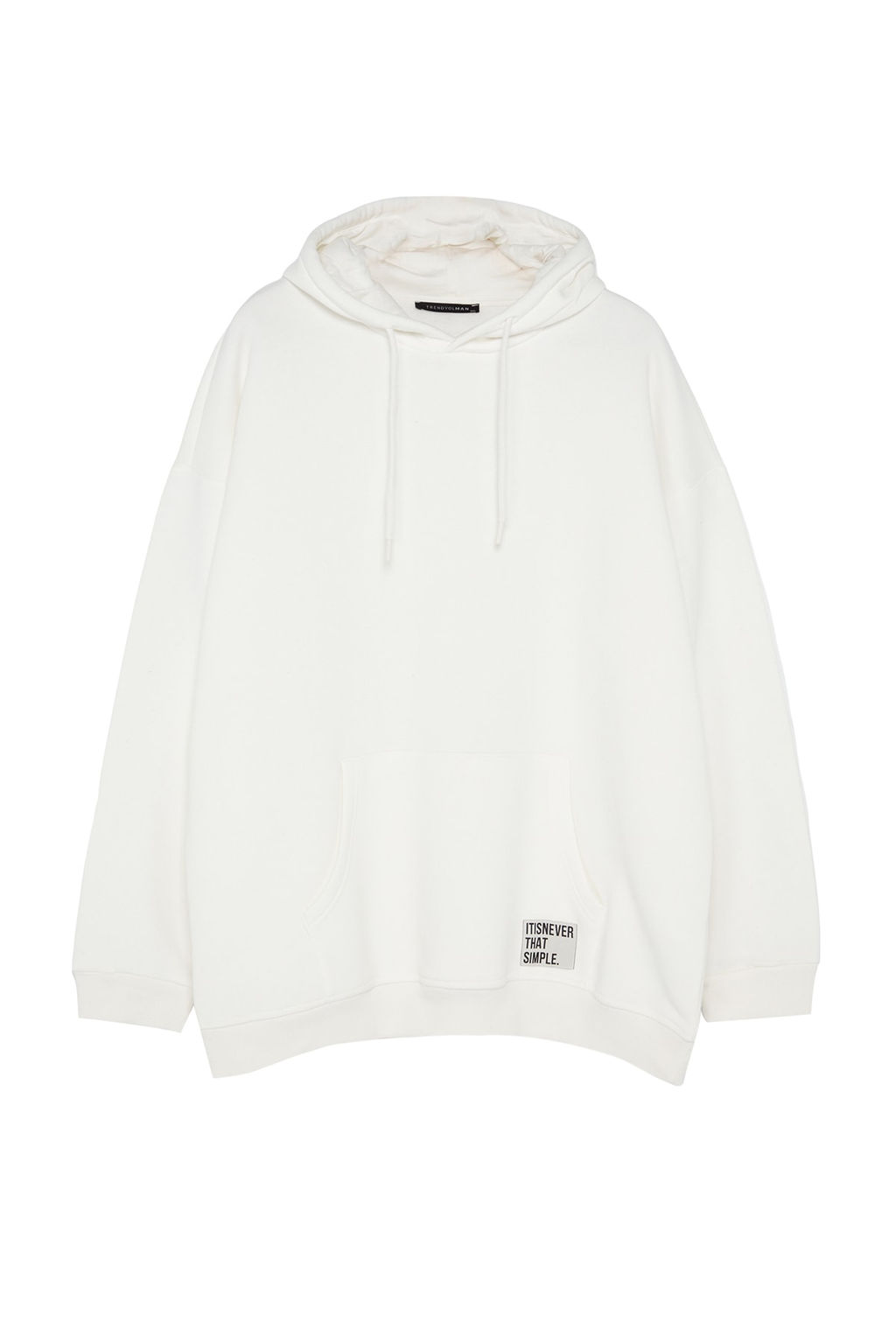 TRENDYOL MAN Antrasit Buyuk Beden Oversize Basic Rahat Kapusonlu Etiketli Ici Polarl? Sweatshirt TMNAW24AO00000 - Trendyolmilla фото 16