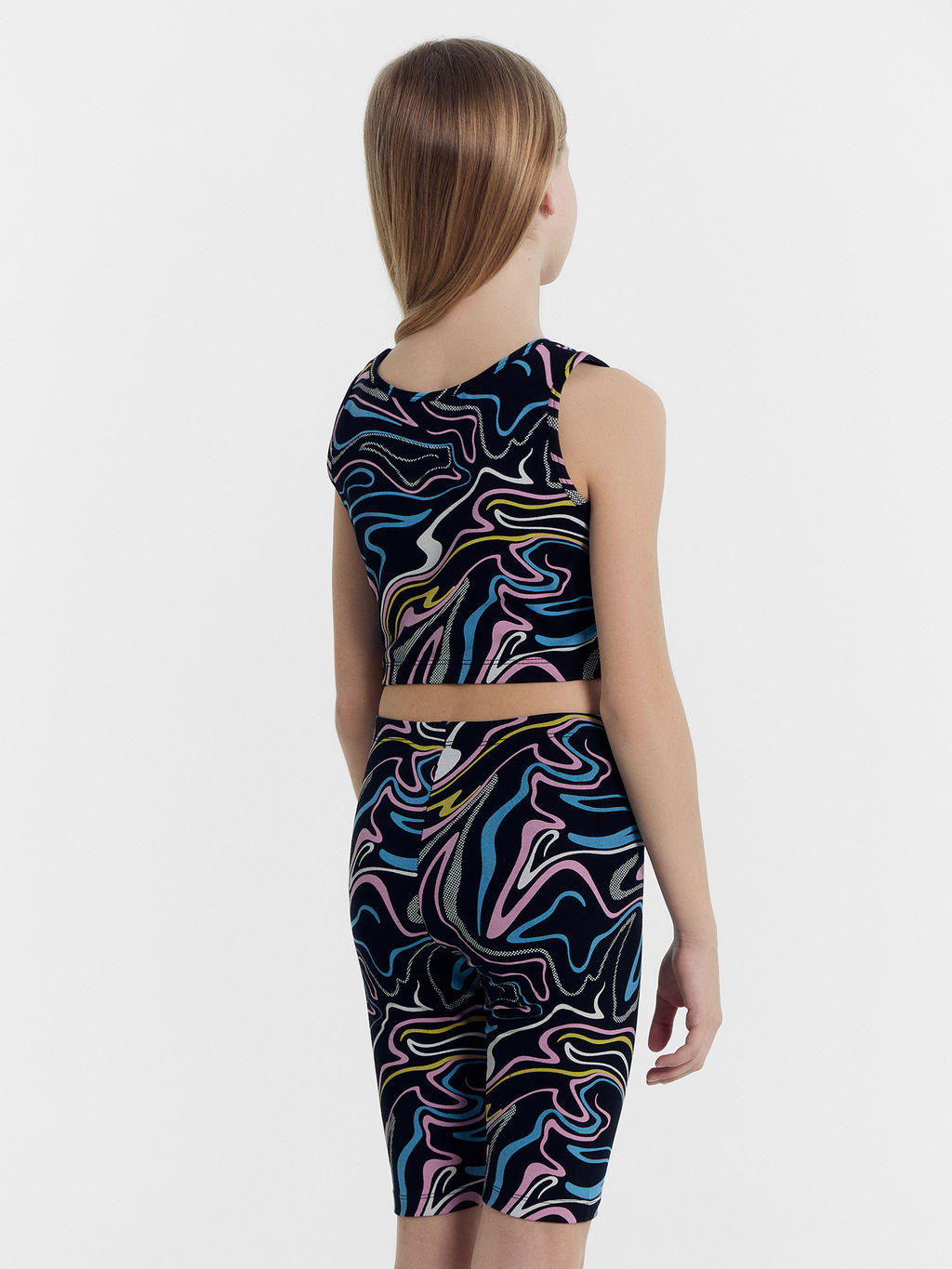 Топ для девочек в черном цвете с принтом линиии - Mark formelle фото 3