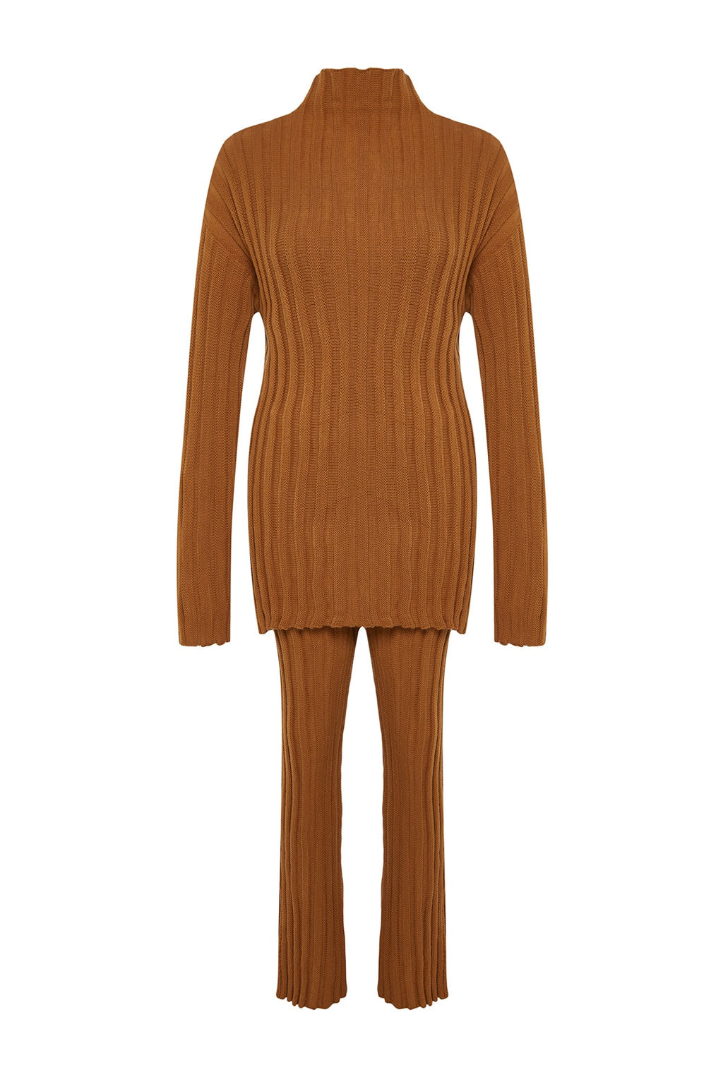 Antrasit Fitilli Pantolon Y?rtmac Detayl? Triko Alt-Ust Tak?m TWOAW24AU00013 - Trendyolmilla фото 14