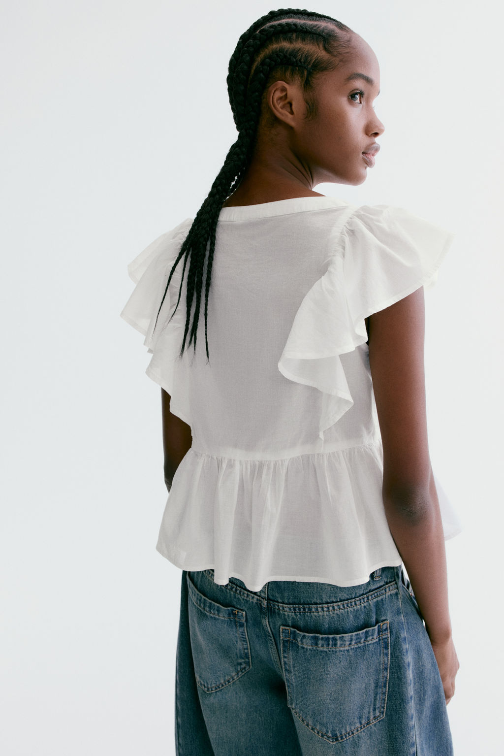 Frill-trimmed cotton top - H&m фото 7