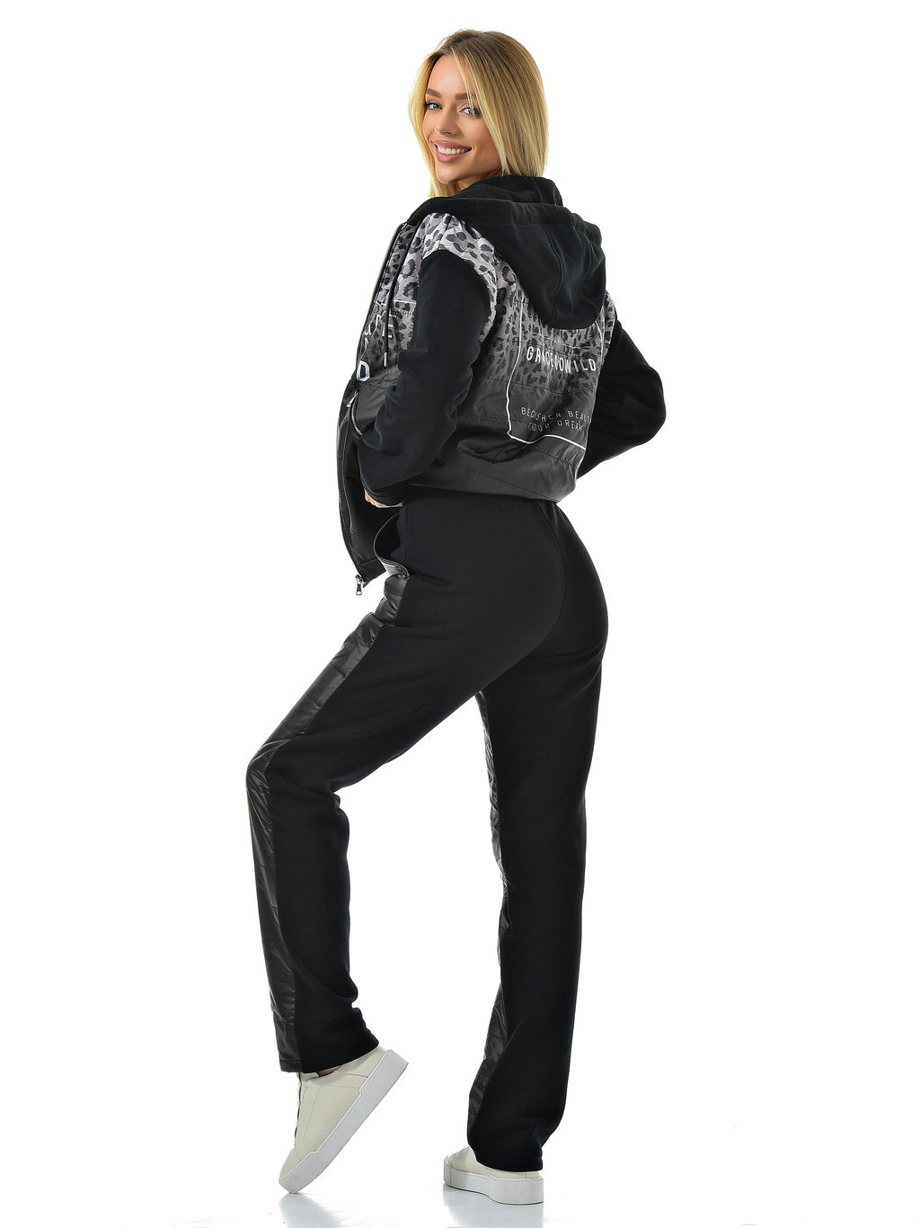 Брюки прямые флисовые с плащевой тканью - А+б коллекция фото 16