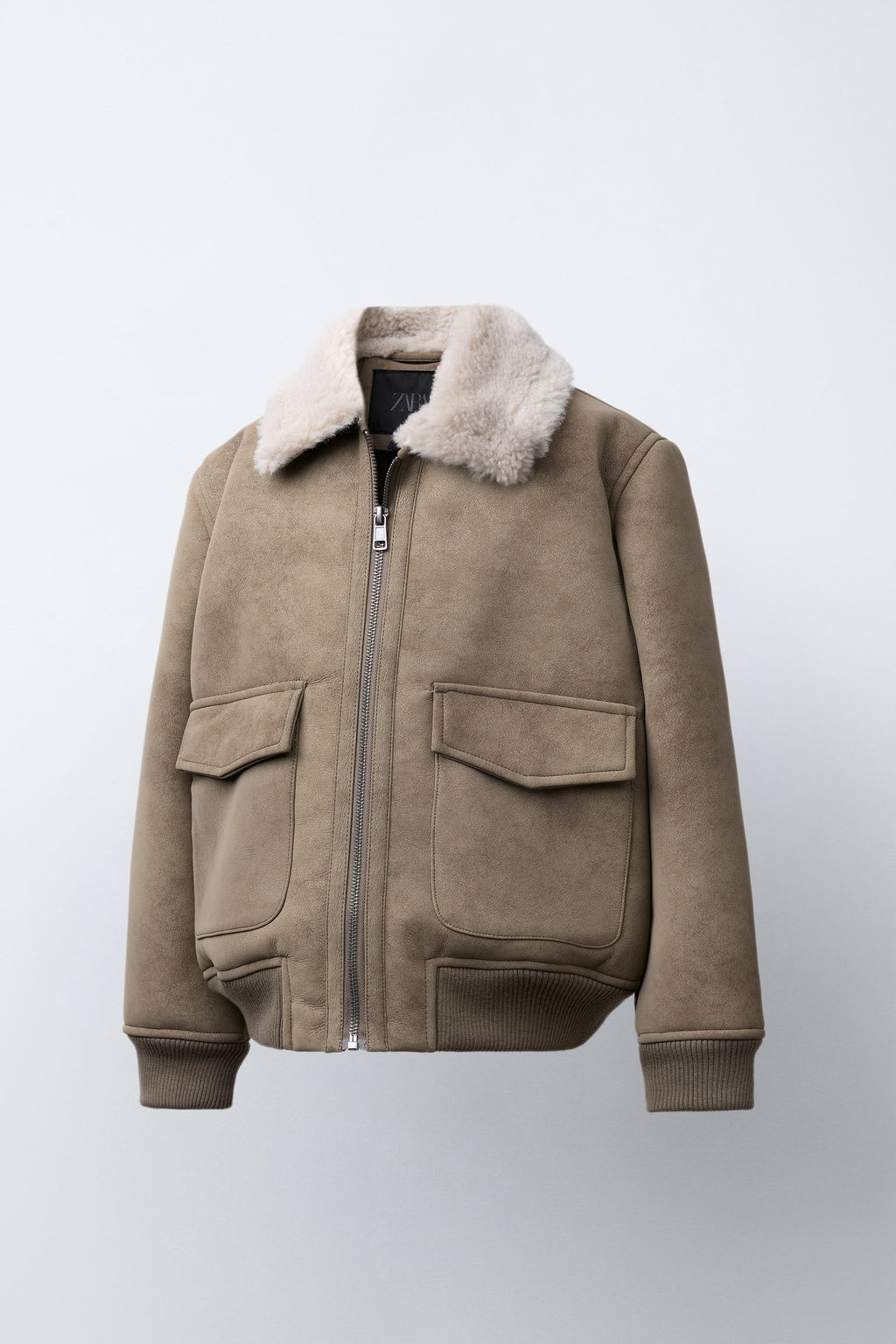 DOUBLE-FACED FAUX SHEARLING BOMBER JACKET - Zara фото 2