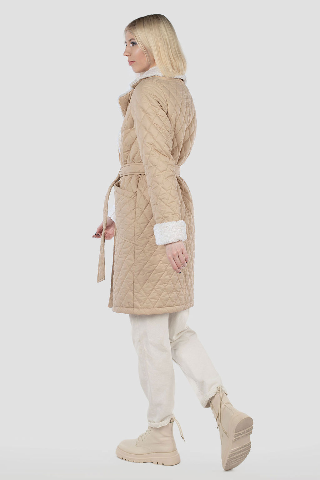 05-2140 Куртка женская зимняя (пояс) - El podio фото 7