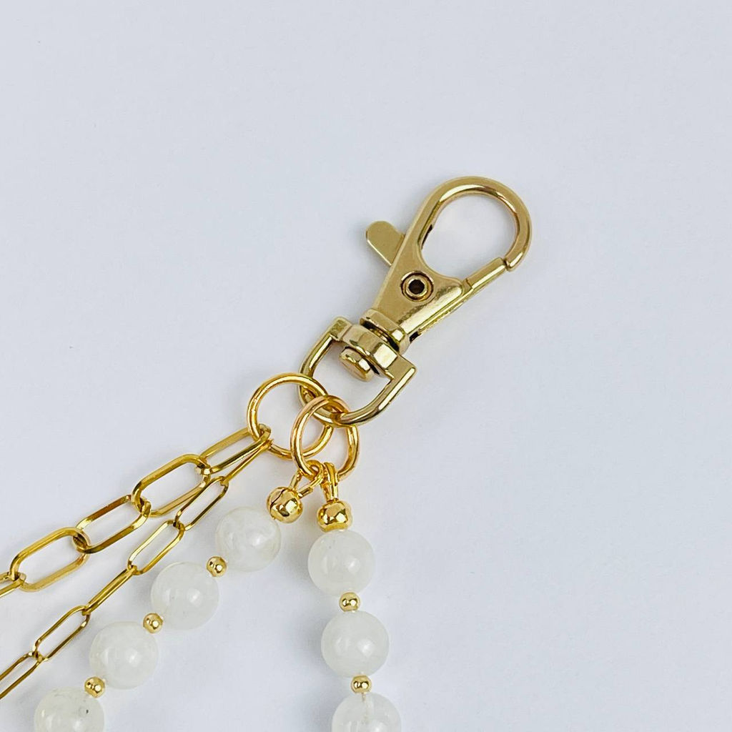 Брелок из Лунного камня и Горного Хрусталя - Радуга самоцветов фото 3