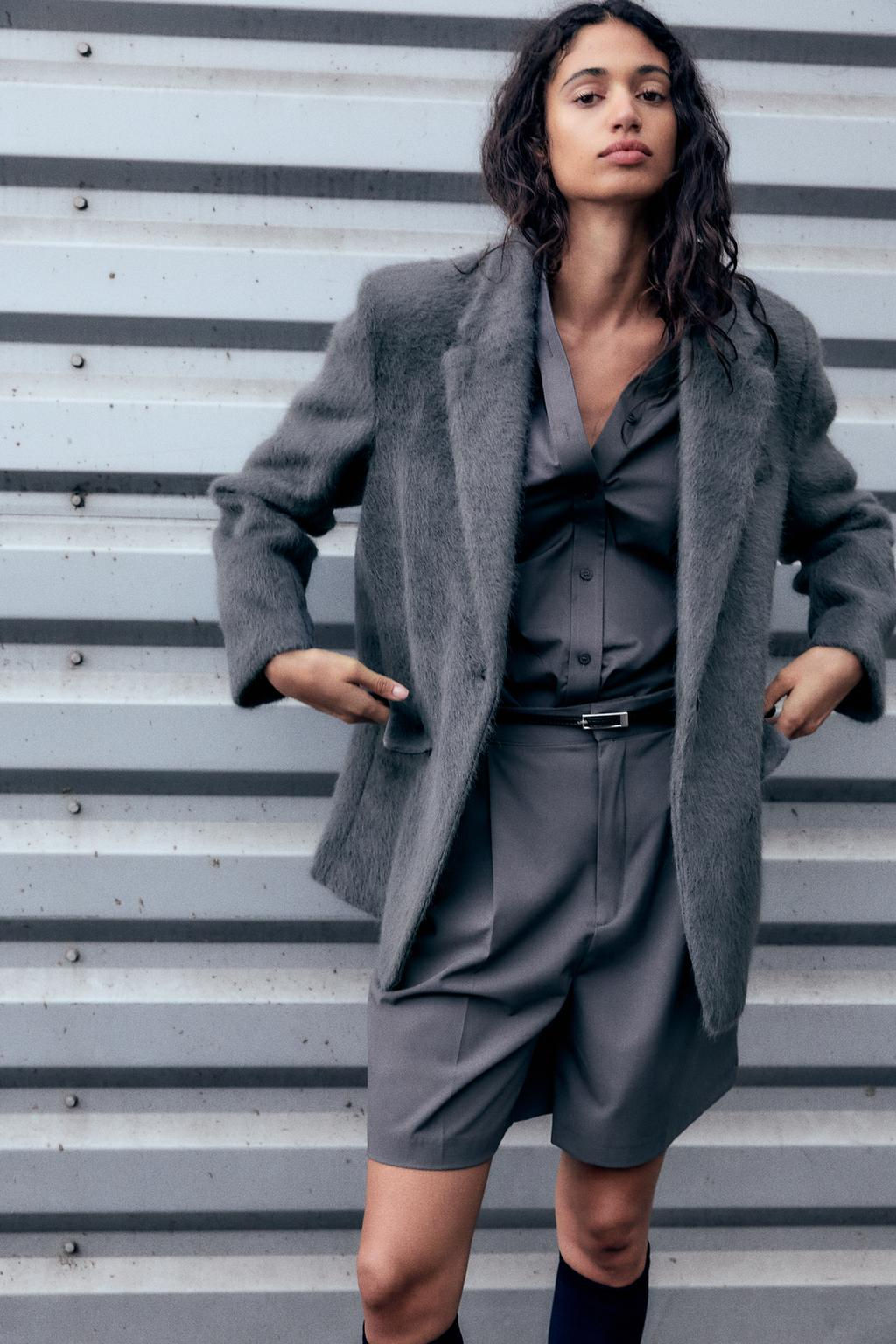 OVERSIZE SOFT FAUX-FUR BLAZER - Zara фото 2