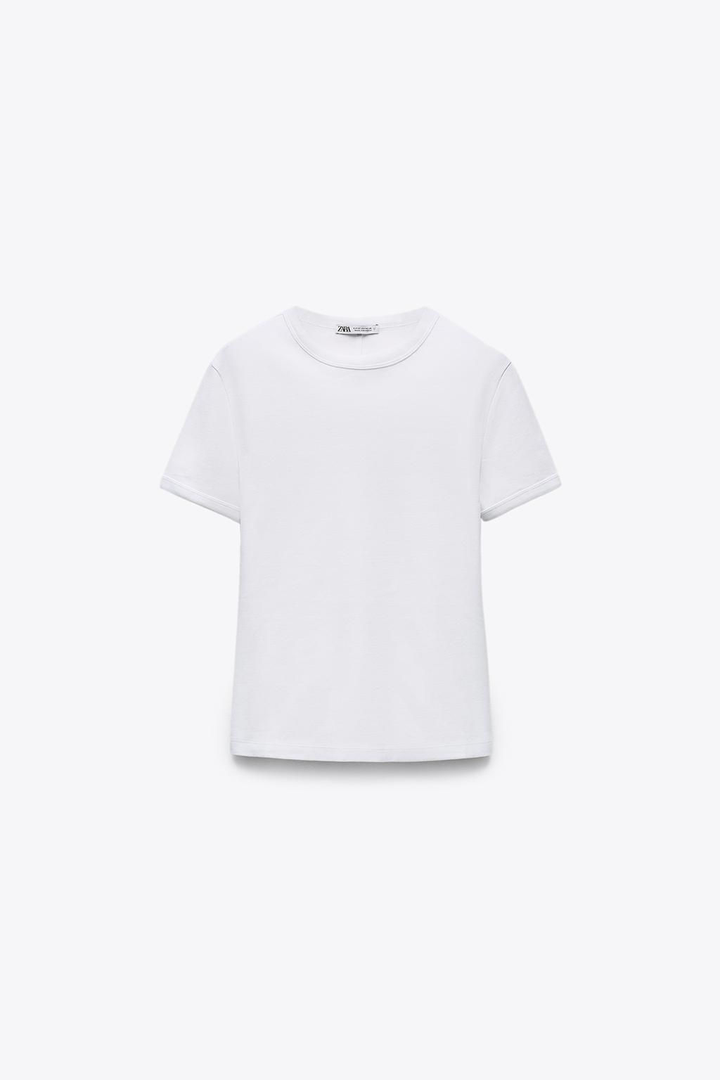 T-SHIRT WITH BACK SEAM - Zara фото 9