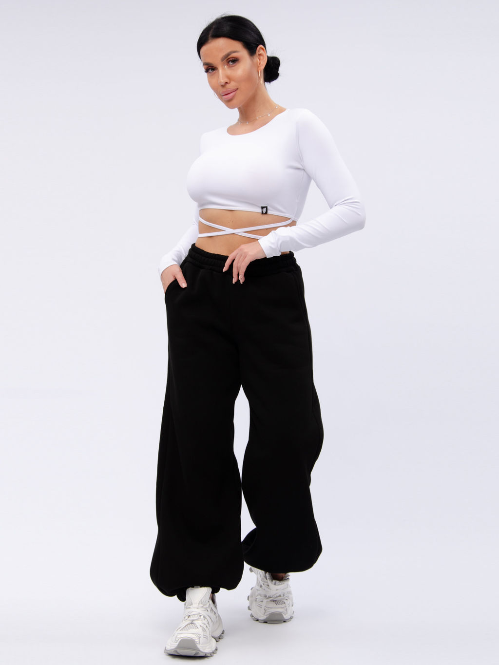 Джоггеры "БЖ-46" чёрные, футер 3-х нитка начес