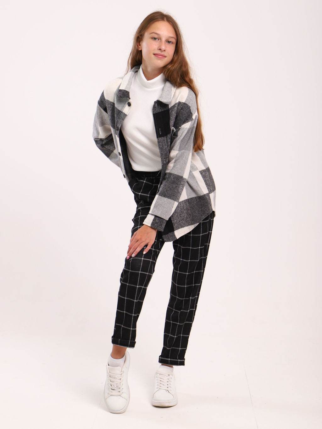 Рубашка Гранж коричневая клетка - Ладошки фото 69