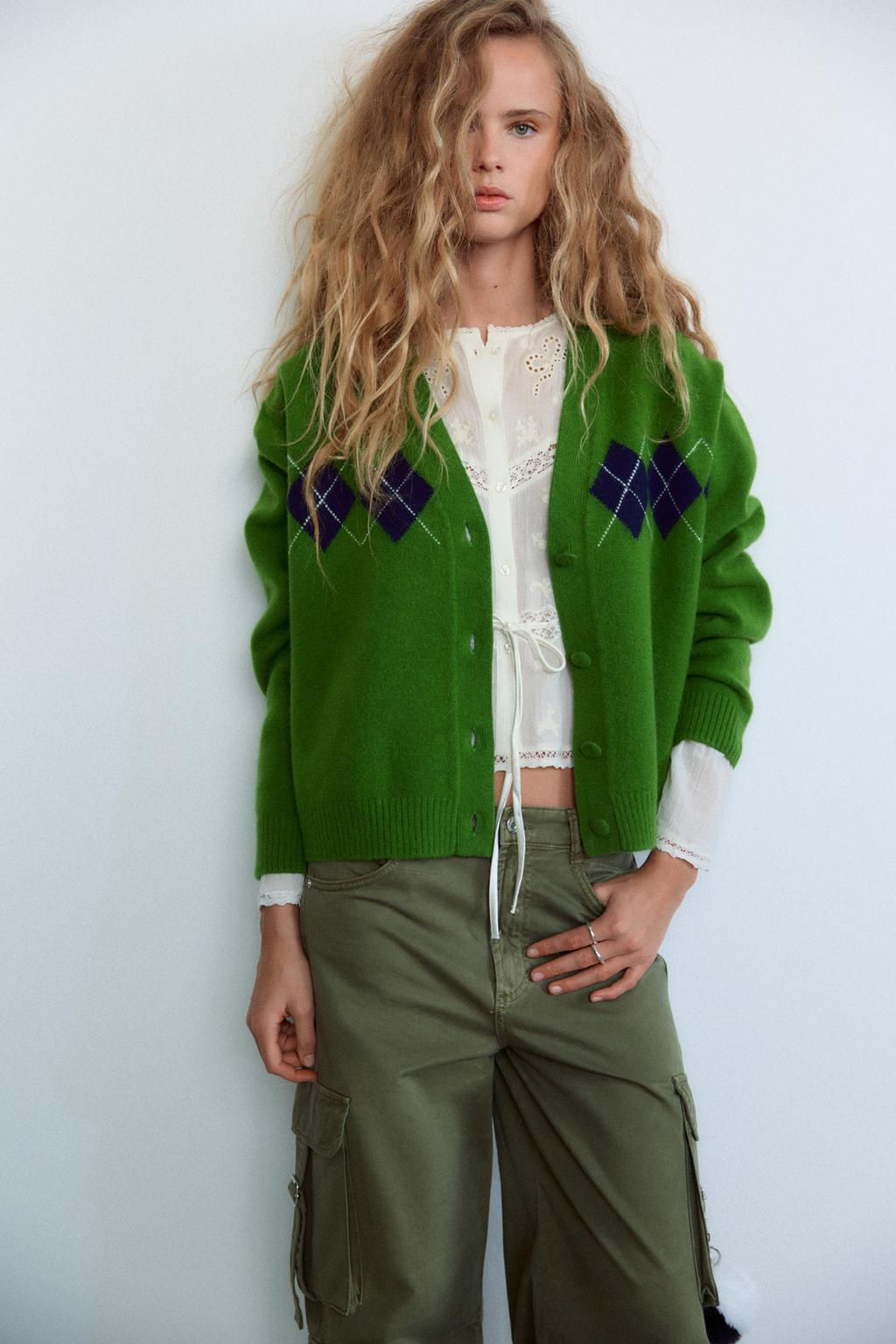ARGYLE KNIT CARDIGAN - Zara фото 2