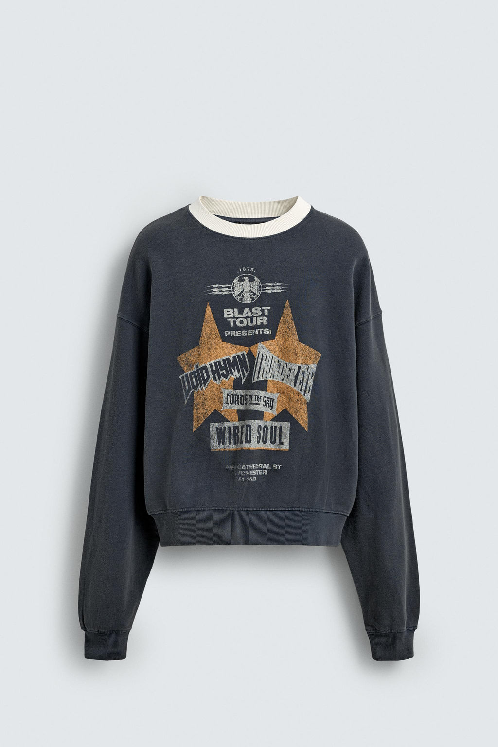SUDADERA ESTAMPADO LAVADO / Gris antracita - Zara фото 7