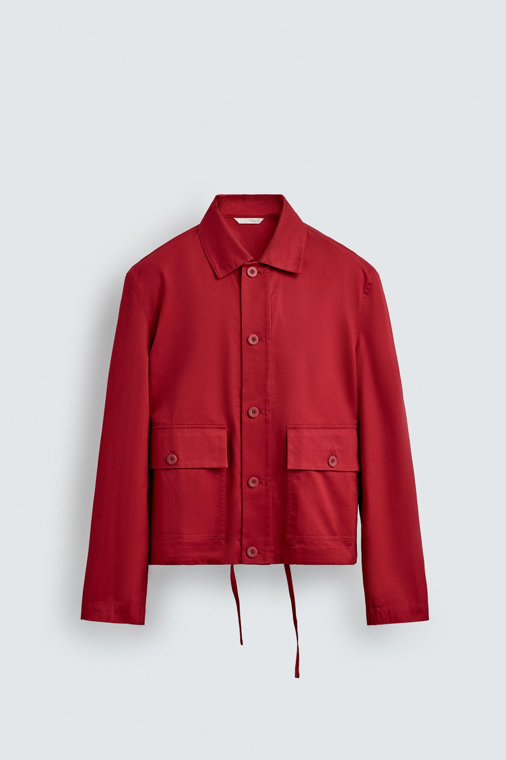 COTTON HERRINGBONE OVERSHIRT - Zara фото 8