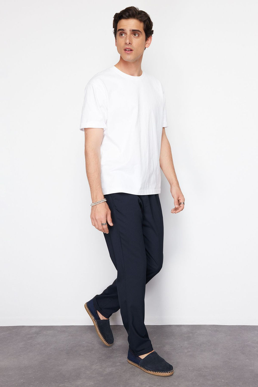 TRENDYOL MAN Siyah More Sustainable Beli Lastikli Slim Fit Duble Paca Kumas Pantolon TMNAW21PL0107 - Trendyolmilla фото 12