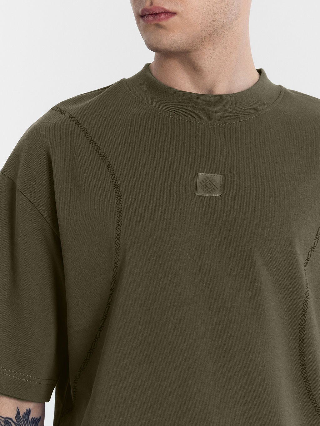 Футболка мужская в цвете хаки с печатью т.полынь +печать 111883 - Mark formelle фото 6