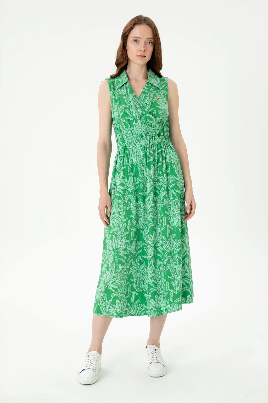 U. S. Polo Assn Женское темно-зеленое тканое платье - U.s. polo assn фото 3