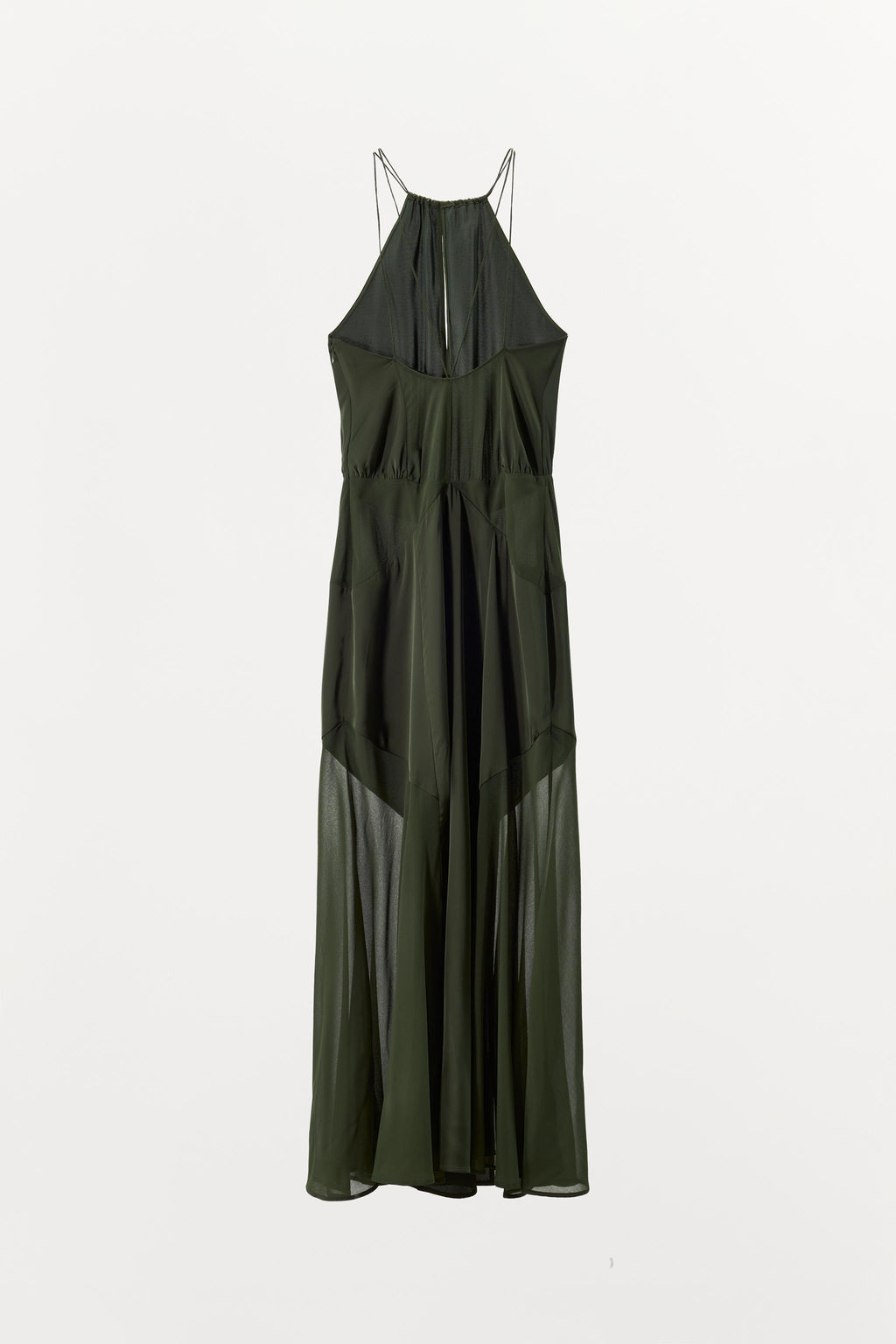 VESTIDO LARGO HALTER / Khaki - Zara фото 8