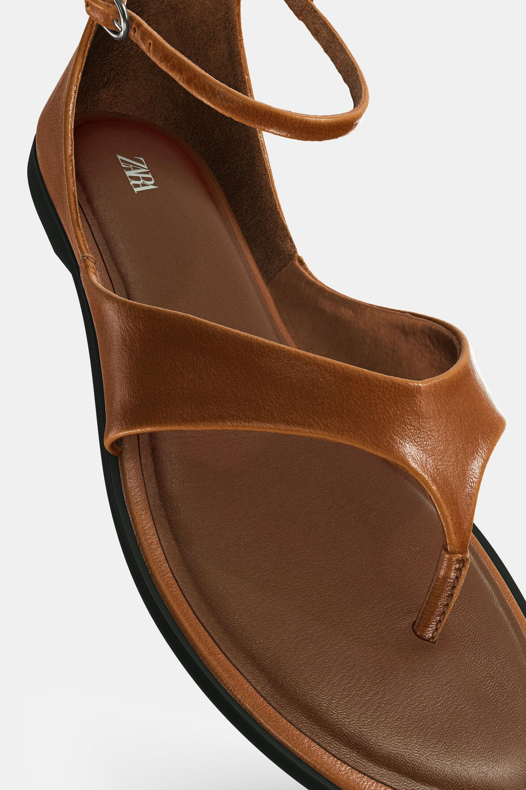 LEATHER TOE POST SANDALS - Zara фото 23