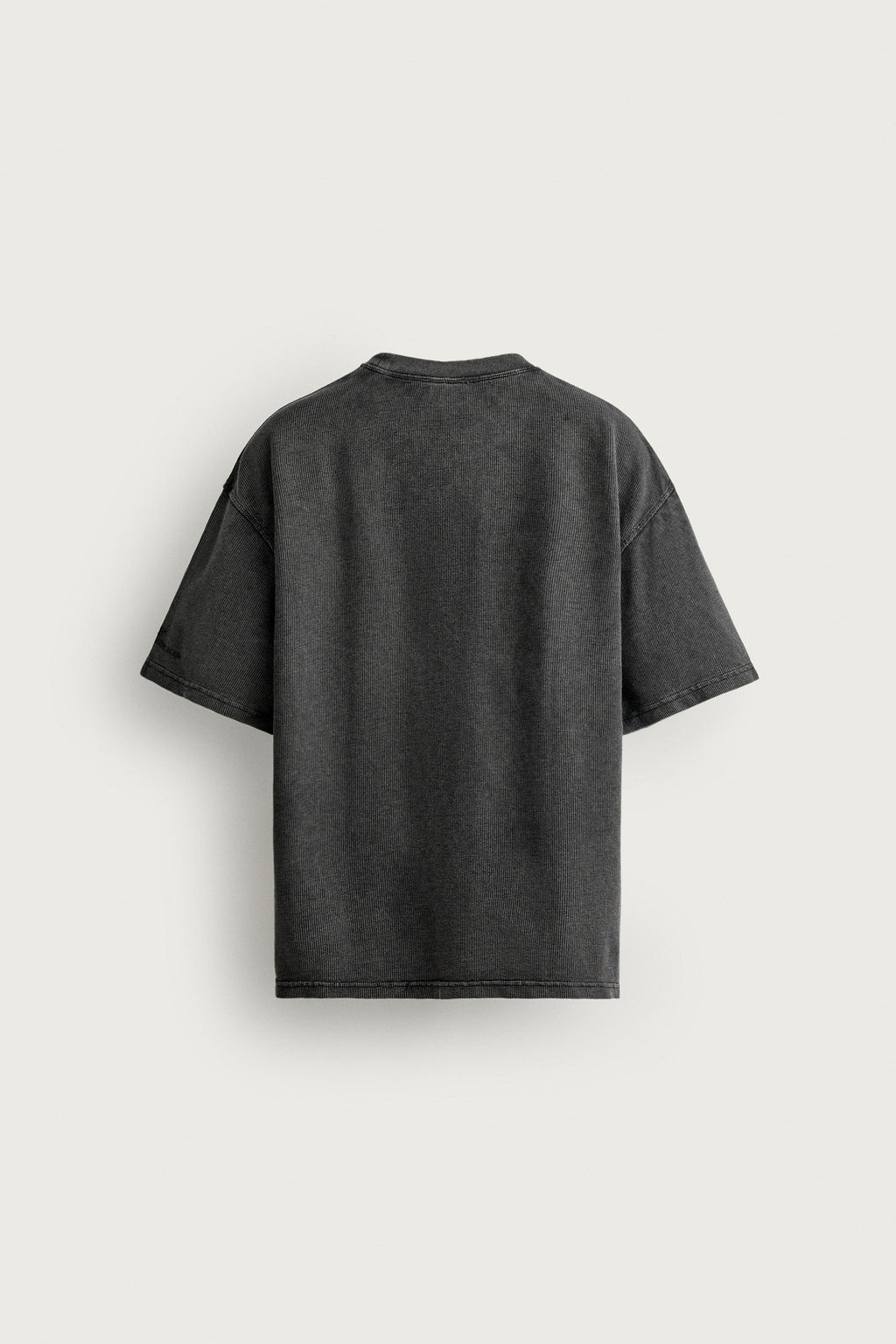 CAMISETA LAVADA ESTRUCTURA WAFFLE / Gris antracita - Zara фото 11