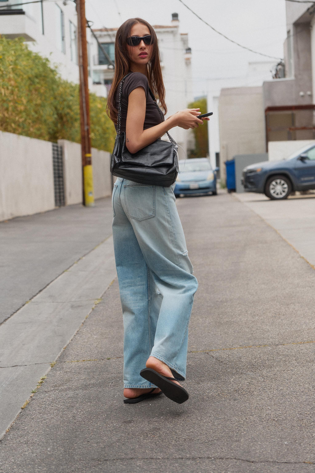 JEANS TRF EXTRA WIDE LEG TIRO ALTO / Azul claro - Zara фото 4