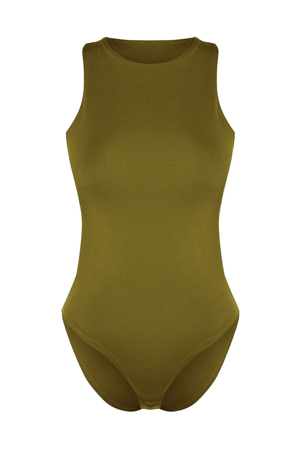 Yag Yesili Halter Yaka Vucuda Oturan Esnek Alttan C?tc?tl? Orme Body TWOSS20BD0044