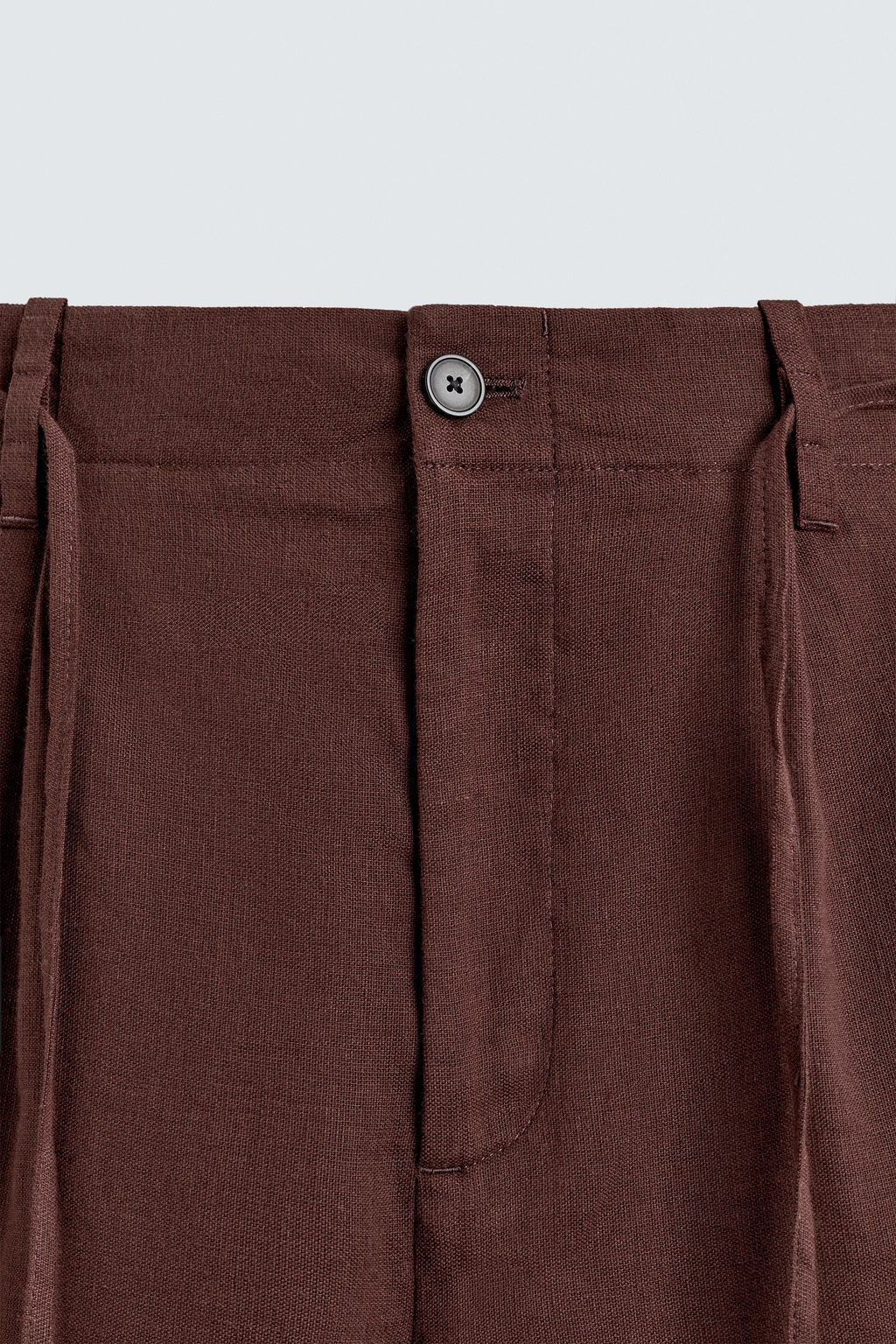 BERMUDA WIDE FIT MEZCLA LINO / Burdeos - Zara фото 8