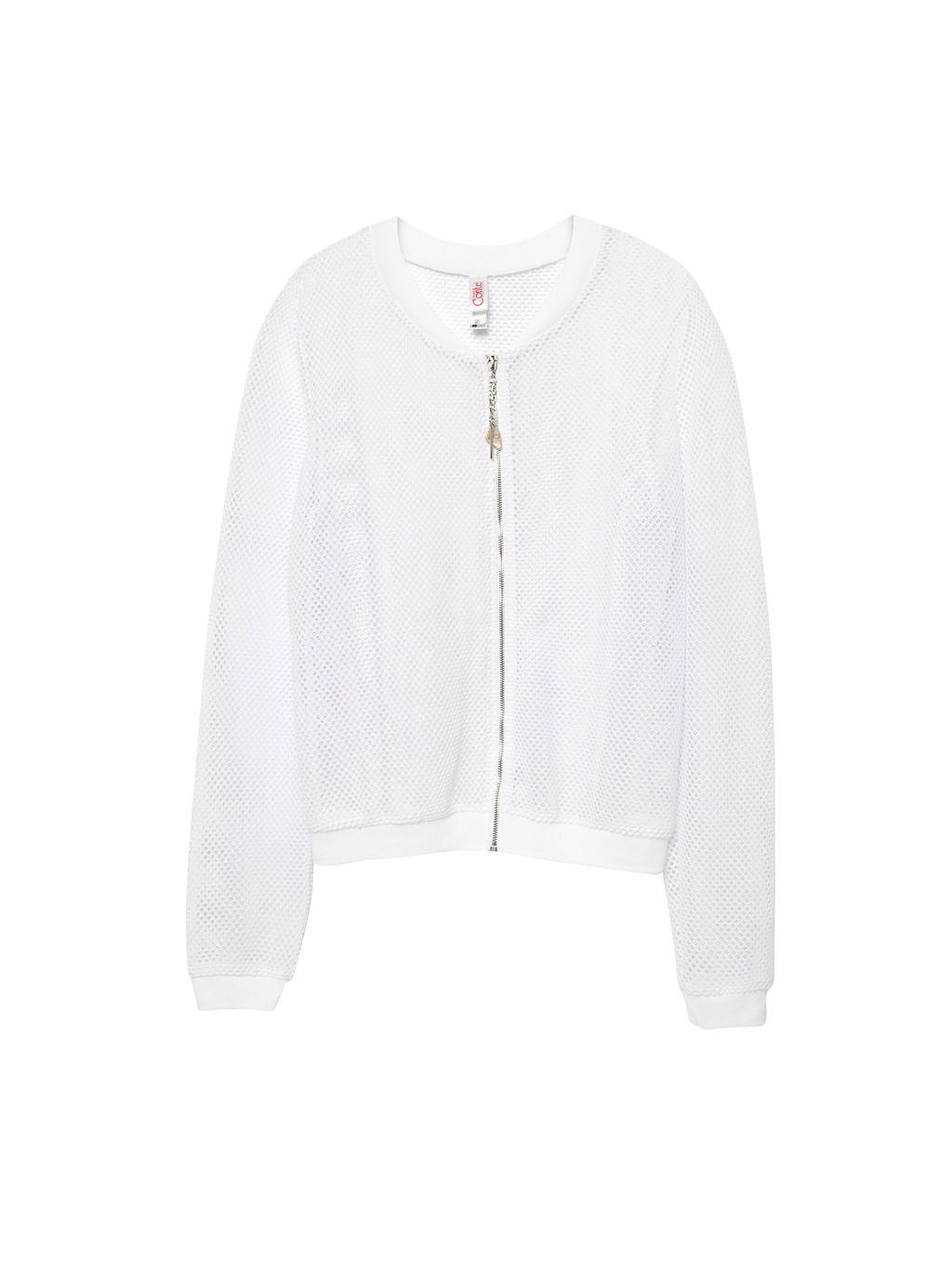 CONTE Белый фактурный бомбер в сеточку на молнии LJ 1133 white - Conte elegant фото 3